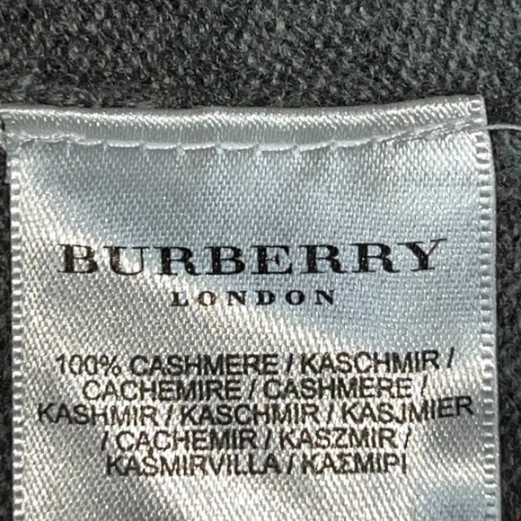 BURBERRY LONDON 100% CASHMERE GRAY ARGYLE SHORT SLEEVE POPOVER SWEATER - EUC - L - Picture 11 of 11